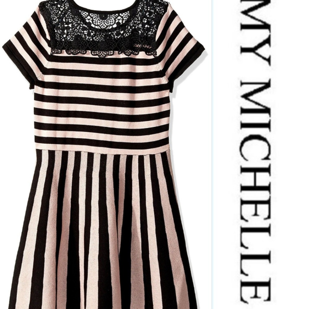 My Michelle‎ Crochet Lace Knit Flare Dress 14 16